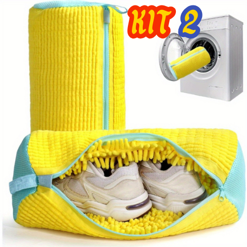 👟2 Sacos Lavar Sapato De Viagem Armazenamento Malha Lavanderia Anti Deformação Saco de Lavagem Sapato ate 42 numero em Oferta na Shopee