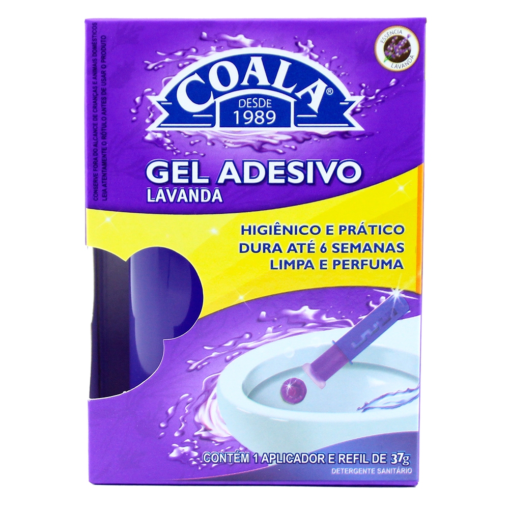 Coala Gel Adesivo Lavanda 37g - Limpeza e Perfume Eficazes, Aplicador Reutilizável