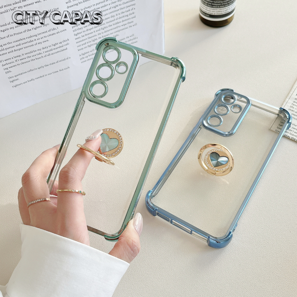 City Capas - Capinha Moto G86/G56/G85/G75/G55/G35/G15/G05/G84/G24/G04/G30/E15 Transparente Colorida com Anel Coração em Oferta na Shopee