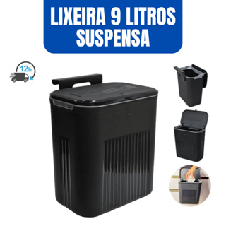 Lixeira Cesto de Lixo 09 Litros Suspensa Com Tampa Automática Banheiro Cozinha Escritório Quarto em Oferta na Shopee