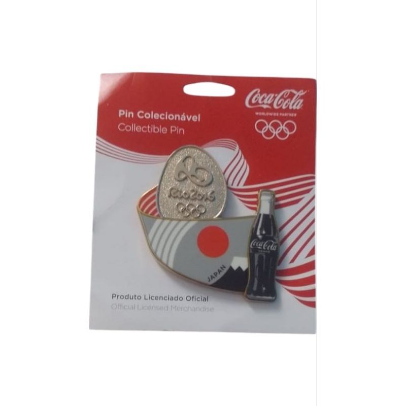 Pin Oficial Rio 2016 Coca-Cola  - Broche Colecionável Olimpíadas Rio 2016 Na Cartela Memorabilia