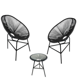 2 Cadeira Acapulco Fibra 1 Mesinha Acapulco Área Gourmet Externa Interna Varanda Sacada Piscina Jardim em Oferta na Shopee
