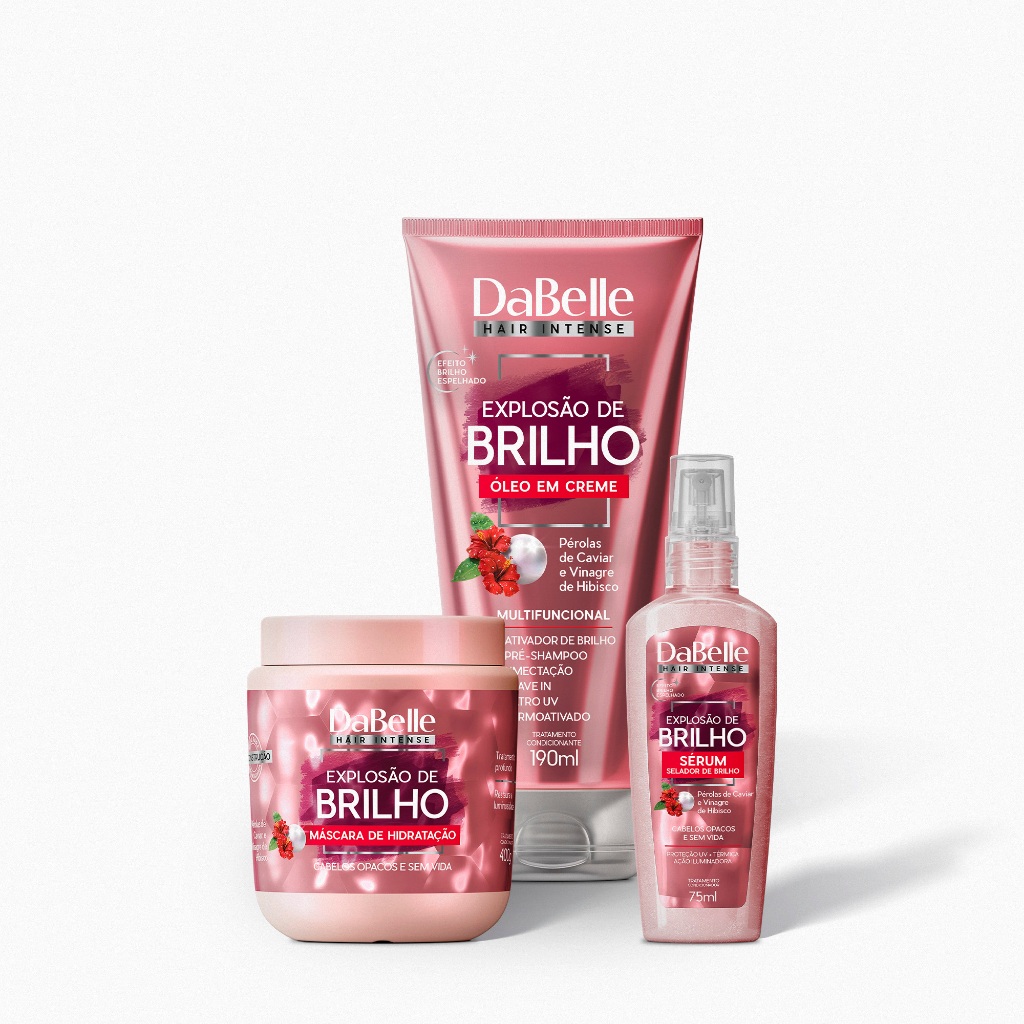 Kit Trio Explosão Brilho Dabelle Hair - 3 Produtos em Oferta na Shopee