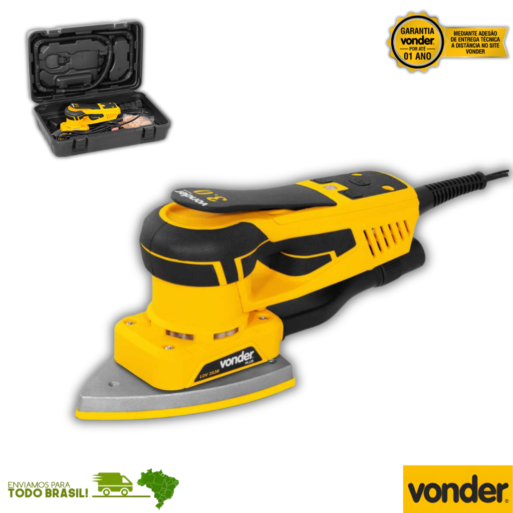 Lixadeira Orbital Vonder Plus LOV353B 350W Brushless Profissional