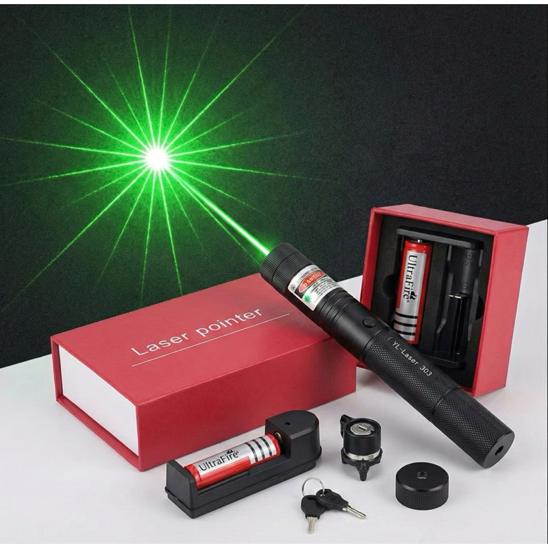 Caneta Laser Verde 50000mW 100km Astronomia Tático Profissional Ultra Potente Caixa Reforçada Bateria com Carregador