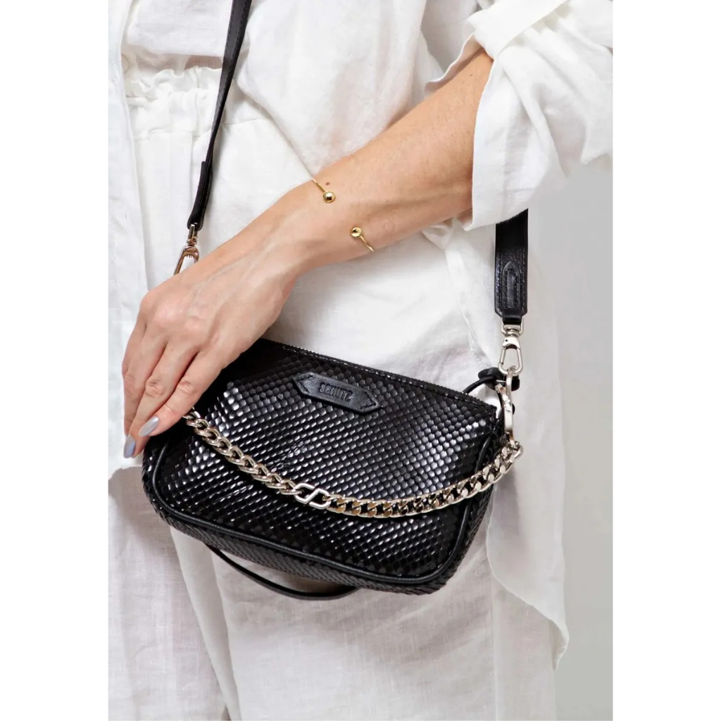 Bolsa Schutz Tiracolo Emmy Cobra Preto