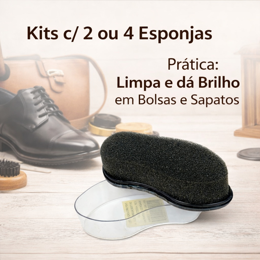 Kit 2/4 Esponja de Limpeza Sapatos Pratica de Brilho Sapatos Bolsas em Oferta na Shopee