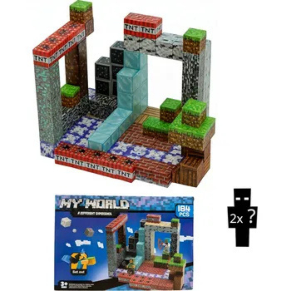 Blocos Magnéticos de Montar Brinquedo de Construção Kit com 50/120/184 peças e 2 Personagens em Oferta na Shopee