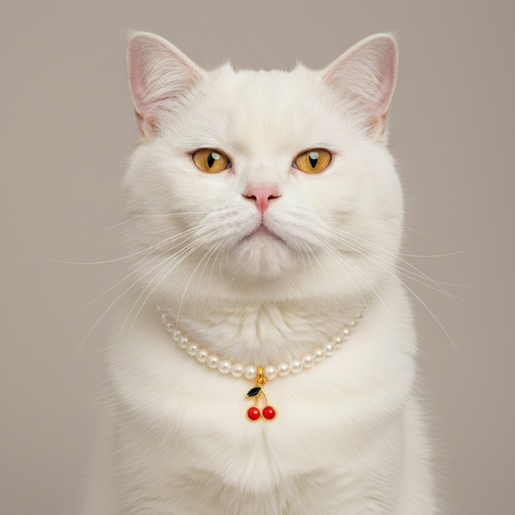 Colar Pet Pérolas Luxo com Pingente de Cereja Acessório para Cachorro e Gato | Mel & Bob em Oferta na Shopee