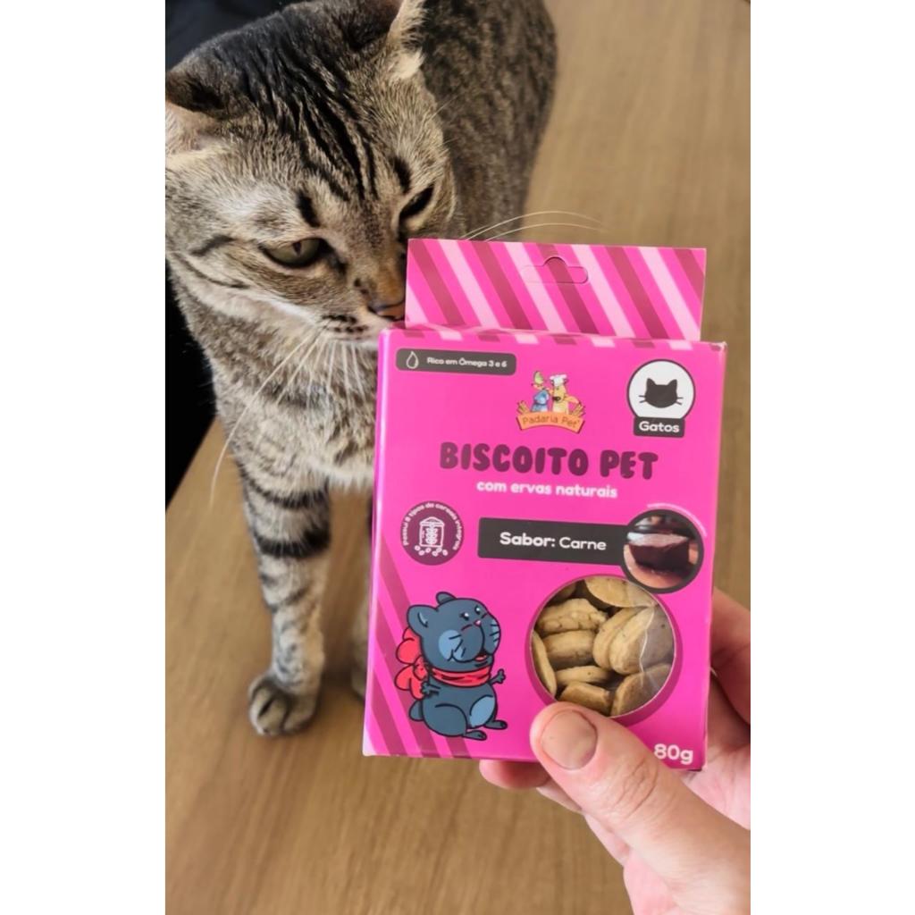 Biscoito Para Gatos Sabor Carne Com Ervas Naturais 80 Gr