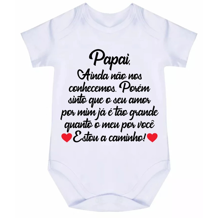 Body Roupa de Bebê Frases Papai Estou a Caminho A100