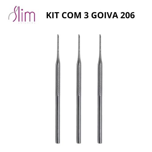 Kit com 3 Goiva 206 - Slim - Pedicure e Manicure - Aço Inox — imagem 1
