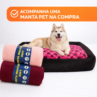 Cama Pet Impermeavel Com Manta Aconchegante Para Caes E Gatos em Oferta na Shopee