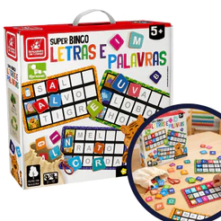 Jogo Super Bingo Letras Palavras Alfabetização Aprender Infantil - Brincadeira De Criança