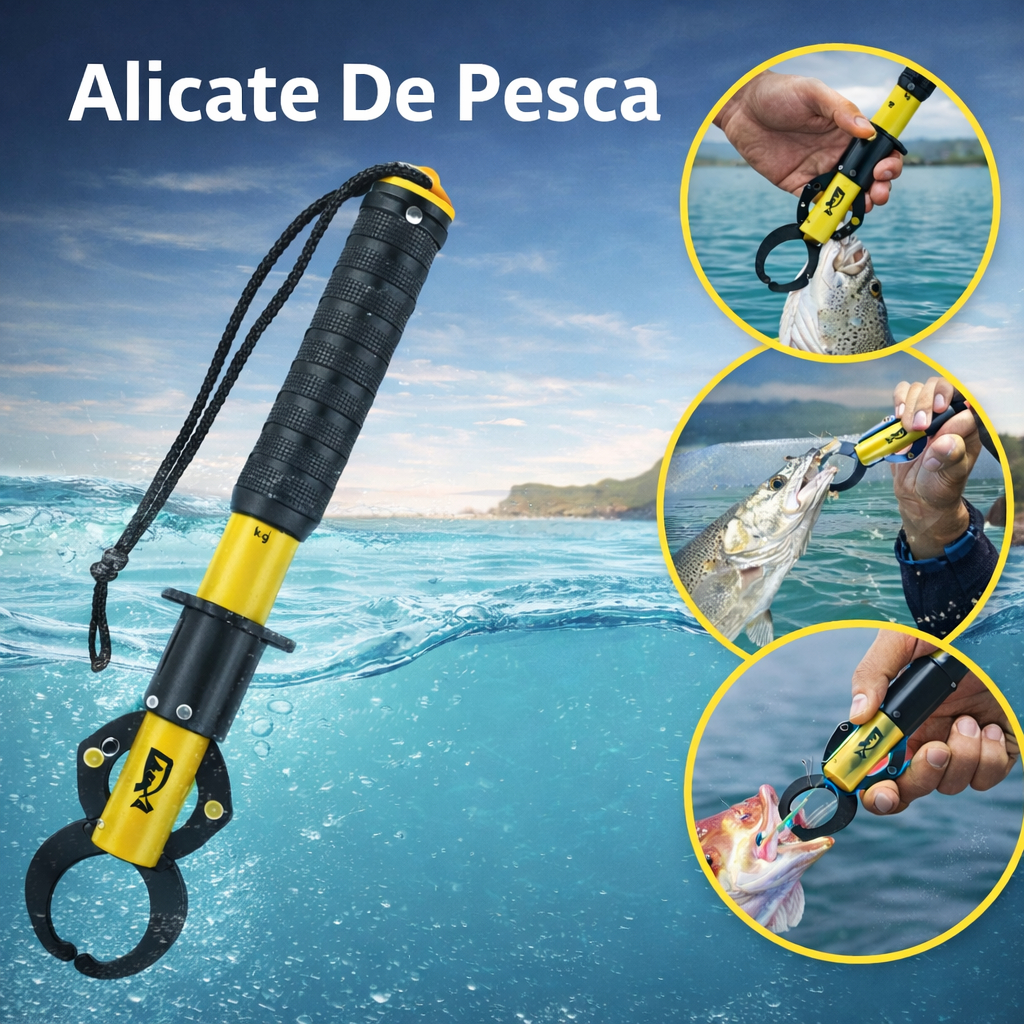 Alicate De Pesca Flutuante Com Pegador De Peixe Antiderrapante Resistente Ideal Para Pesca Esportiva Em Rio Lago Ou Mar