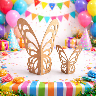 Painel Borboleta Decoração Festa 60cm + 30cm Dobrável em Mdf em Oferta na Shopee