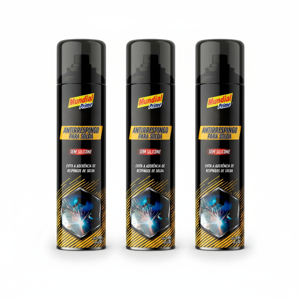 Kit 3 Antirrespingo De Solda 400ml Sem Silicone Spray Anticorrosivo 250g - Mundial Prime
