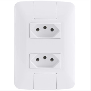 Conjunto 4x2 com 2 Tomadas 2P+T Tramontina Aria 10 A 250 V Branco