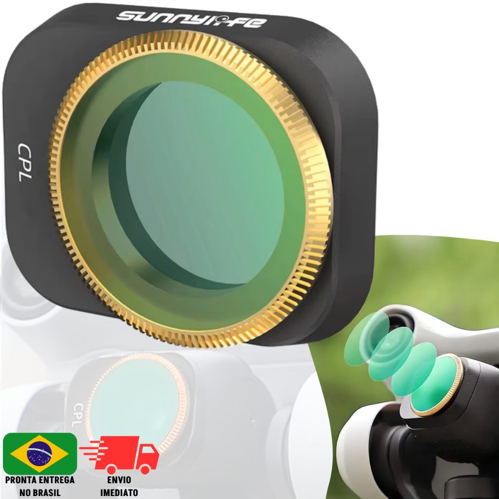 Filtro Sunnylife CPL Circular Polarizado Compatível DJI Mini 3 e Mini 3 Pro