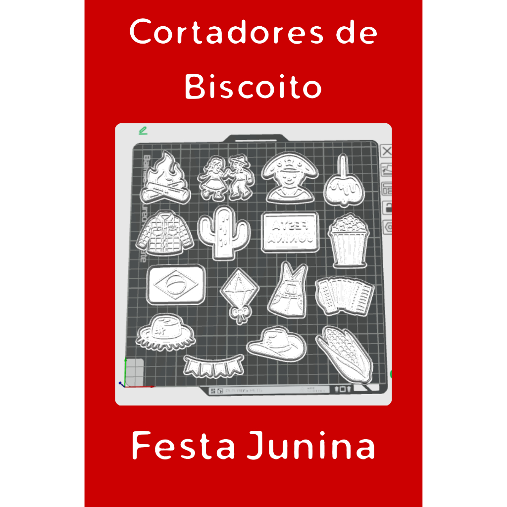 [O MAIS VENDIDO+ENVIO RÁPIDO!] Cortador de Bicoito Festa Junina - 3D