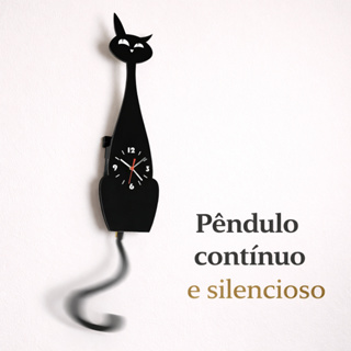 Relogio De Parede Pendulo Gato Acrilico Balança Rabo + Impressão UV - Pendulart em Oferta na Shopee