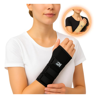 Munhequeira Órtese Com Tala Imobilizadora De Punho E Pulso - Cor Preto - Lado Esquerdo ou Direito em Oferta na Shopee