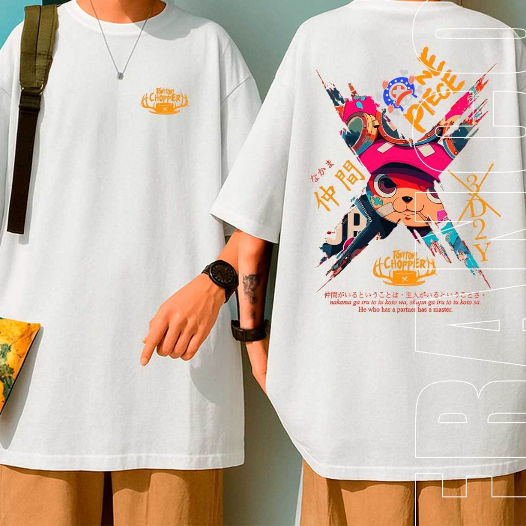 Camiseta Oversized Anime Chopper One Piratas Tripulação Luffy Camisa Unissex 100% Algodão em Oferta na Shopee