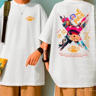 Camiseta Oversized Anime Chopper One Piratas Tripulação Luffy Camisa Unissex 100% Algodão em Oferta na Shopee