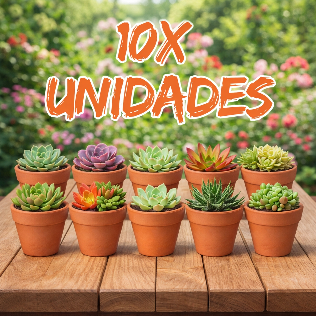 Vaso De Barro Cerâmica Jardim Kit 10un Flores Lembrancinha Planta 8x7cm Suculenta Cacto