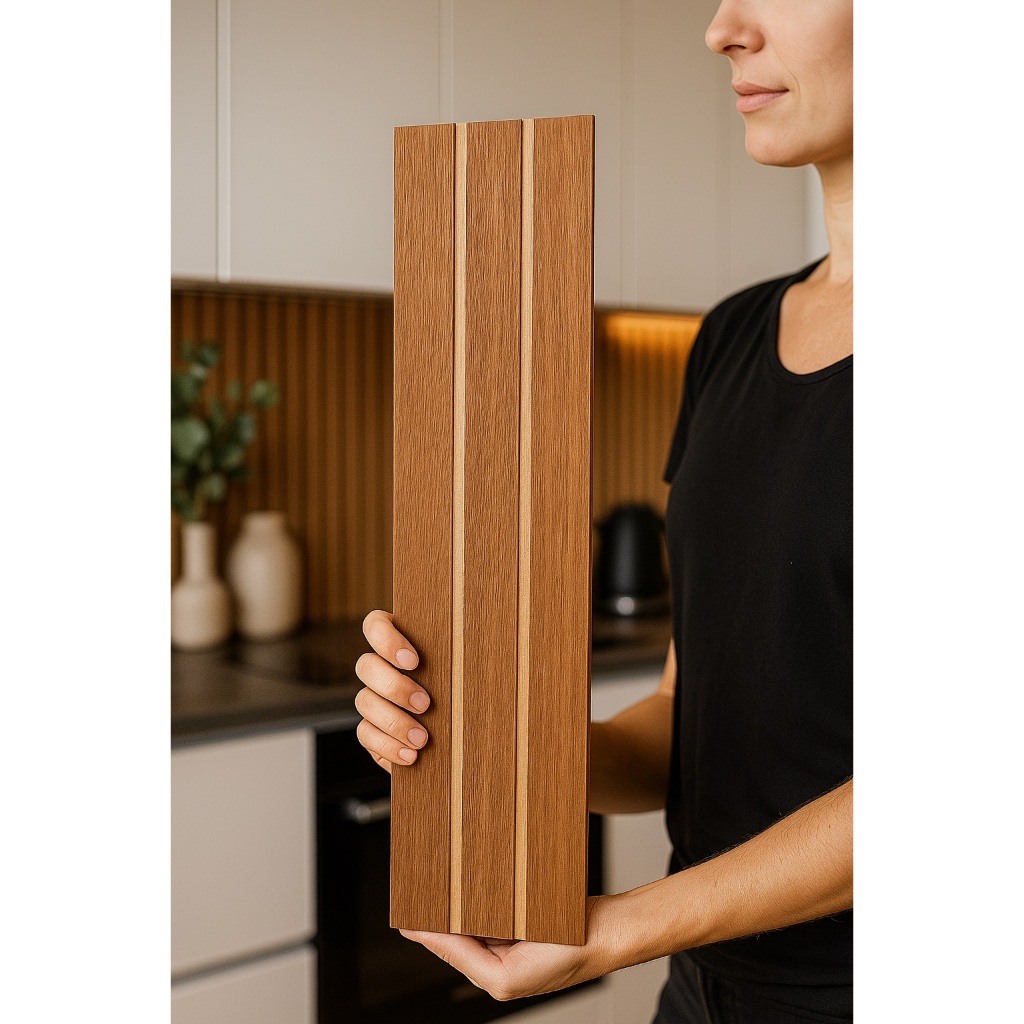 Kit 20 Placas Painel Adesivas Autocolante Decorativa Madeira MDF Ripada Montável 50x11cm em Oferta na Shopee