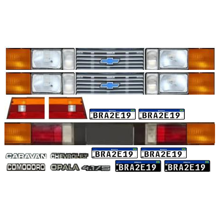 Cartela de adesivos Caravan e Opala miniatura Diverplas