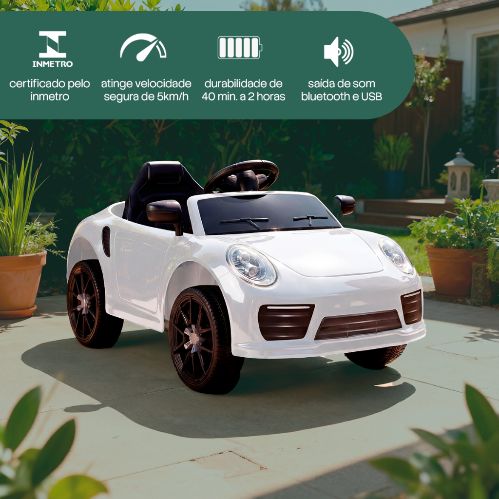 Carrinho Elétrico Infantil Com Controle Remoto Porsche 12v