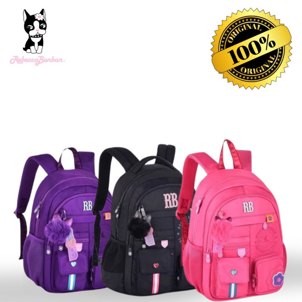 Imagem Mochila Feminina Reforçada Infantil Menina 27x38x13cm/44x33x14cm Rebecca Bonbon Clio Style