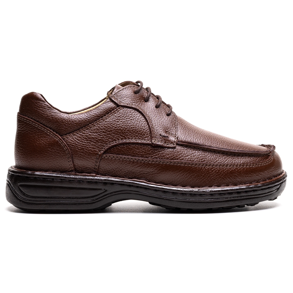 Sapato Comfort Masculino em Couro Legítimo Confortável Palmilha De Gel