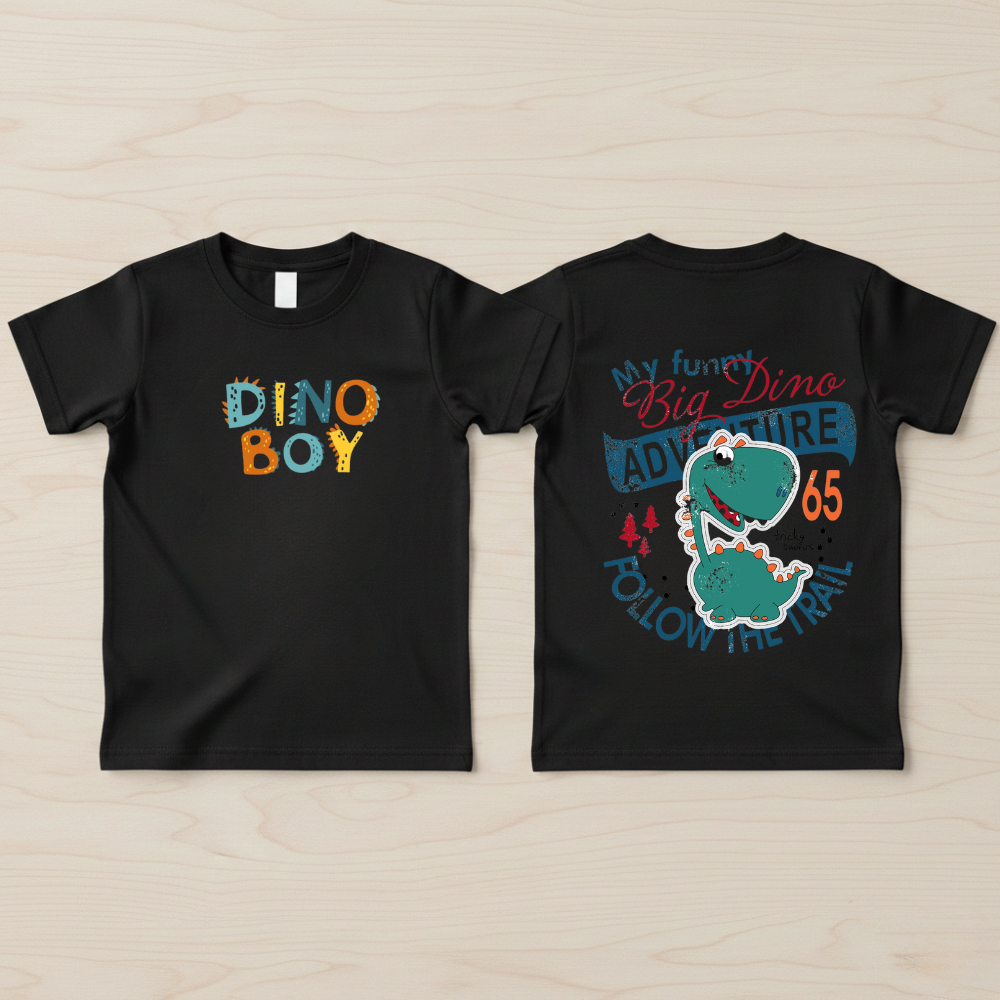 Camiseta Infantil Menino Estampada Dinossauro Dino Boy Algodão Macio Lançamento Crianças Desenho
