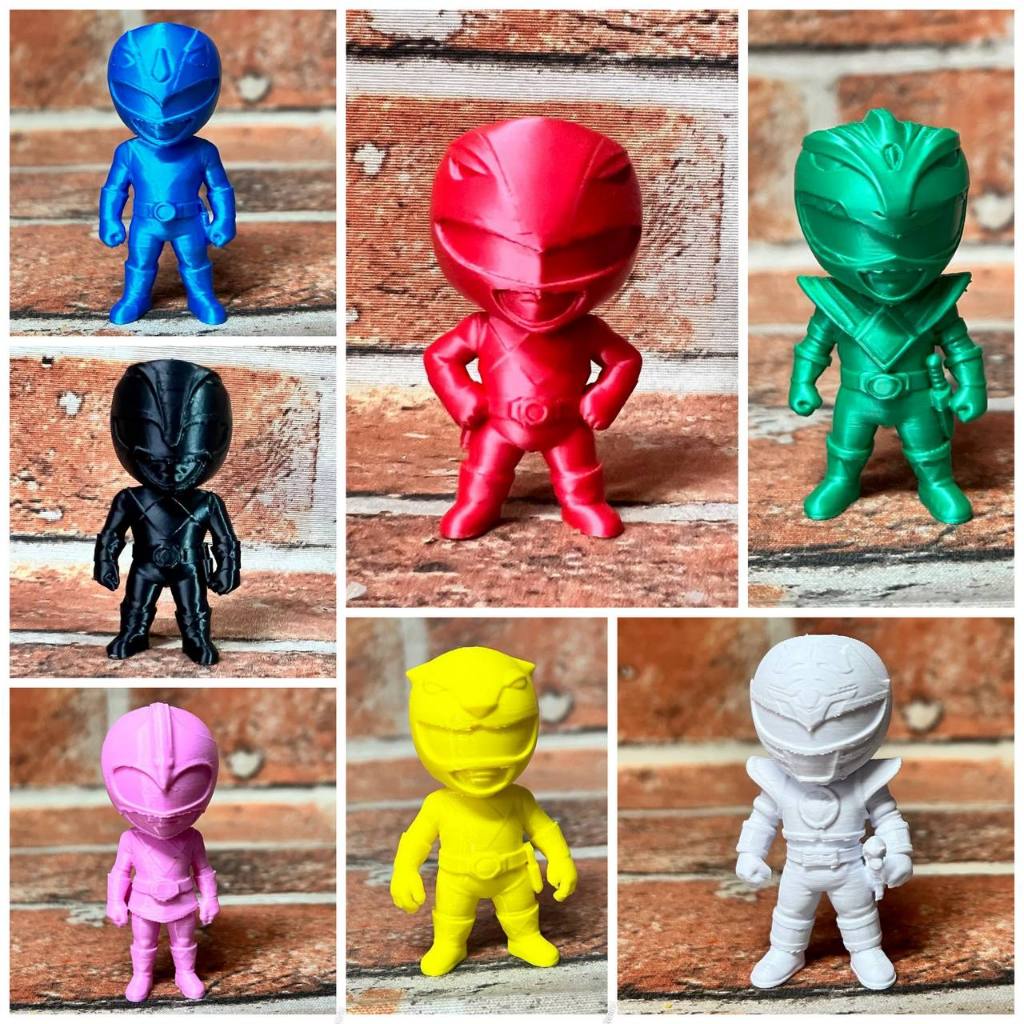 Kit Mini Power Rangers Mighty Morphin Colecionável Impressão 3D