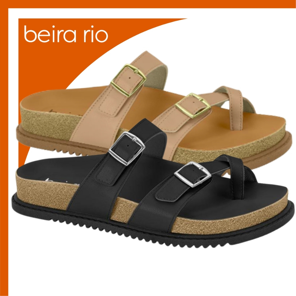Sandália Papete Birken Beira Rio Casual Confortável Dia a Dia Palmilha Anatômica
