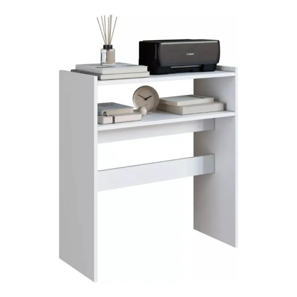 Escrivaninha Mesa P/ Computador Pequena 70cm Cor Branco Branco