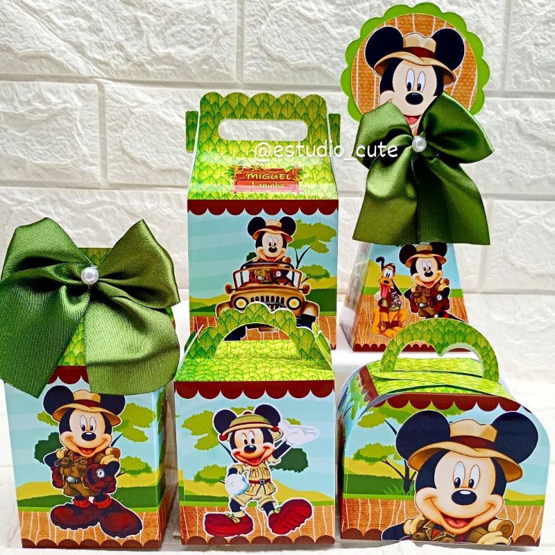 Kit lembrancinha personalizada Safari do Mickey (PEGUE E MONTE)Personalizados festa infantil mimos aniversário