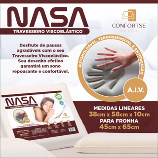 Travesseiro Nasa Original Ortopédico Cervical Viscoelástico Anatômico Antiácaro Alivia Dores (Confortse) em Oferta na Shopee