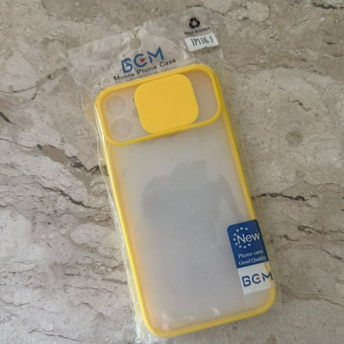 Case Janela Bumper Antichoque Slide Iphone Com Proteção Para Câmera Traseira IPhone 11 - AMARELA