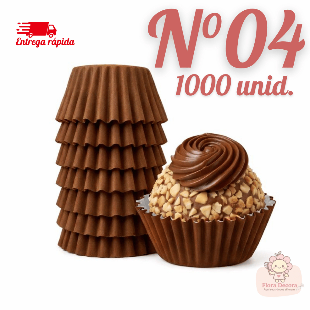 Kit 1000 Formas de Papel Para Brigadeiro Versátil Descartável N° 04 Marrom em Oferta na Shopee