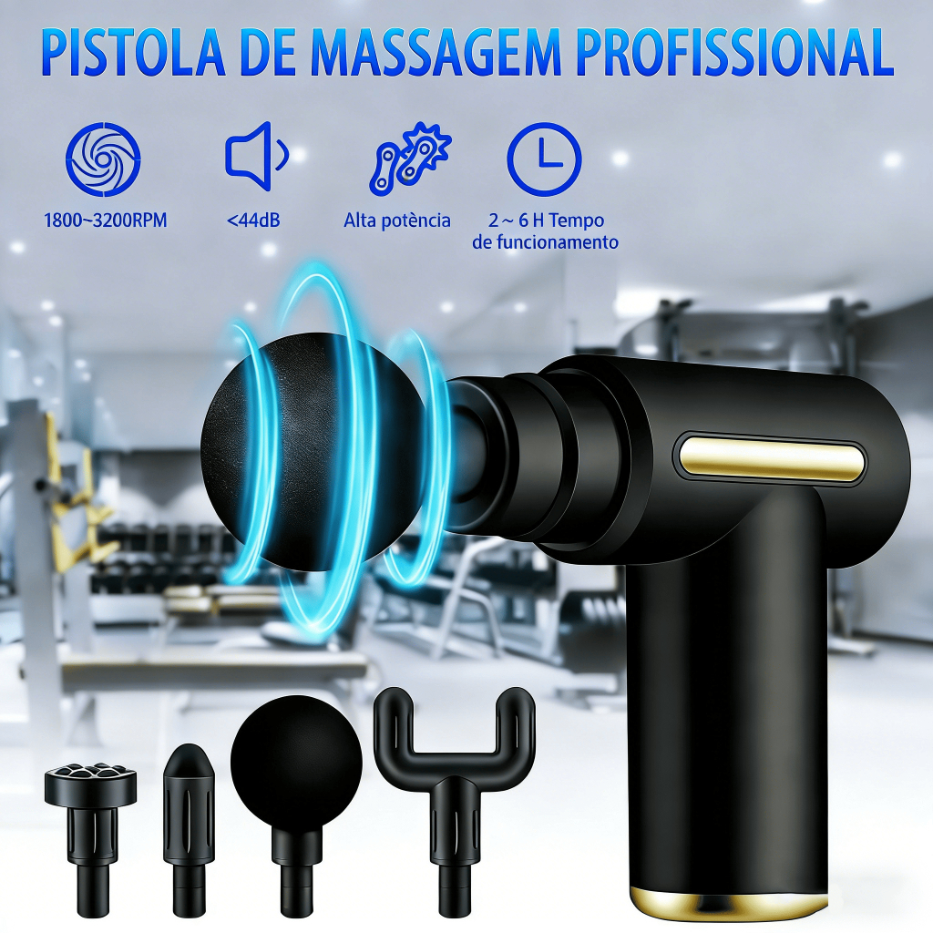 Massageador Elétrico Portátil 6 Velocidades com Visor LED