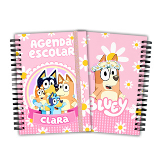 Agenda Escolar Infantil Bluey Rosa em Oferta na Shopee