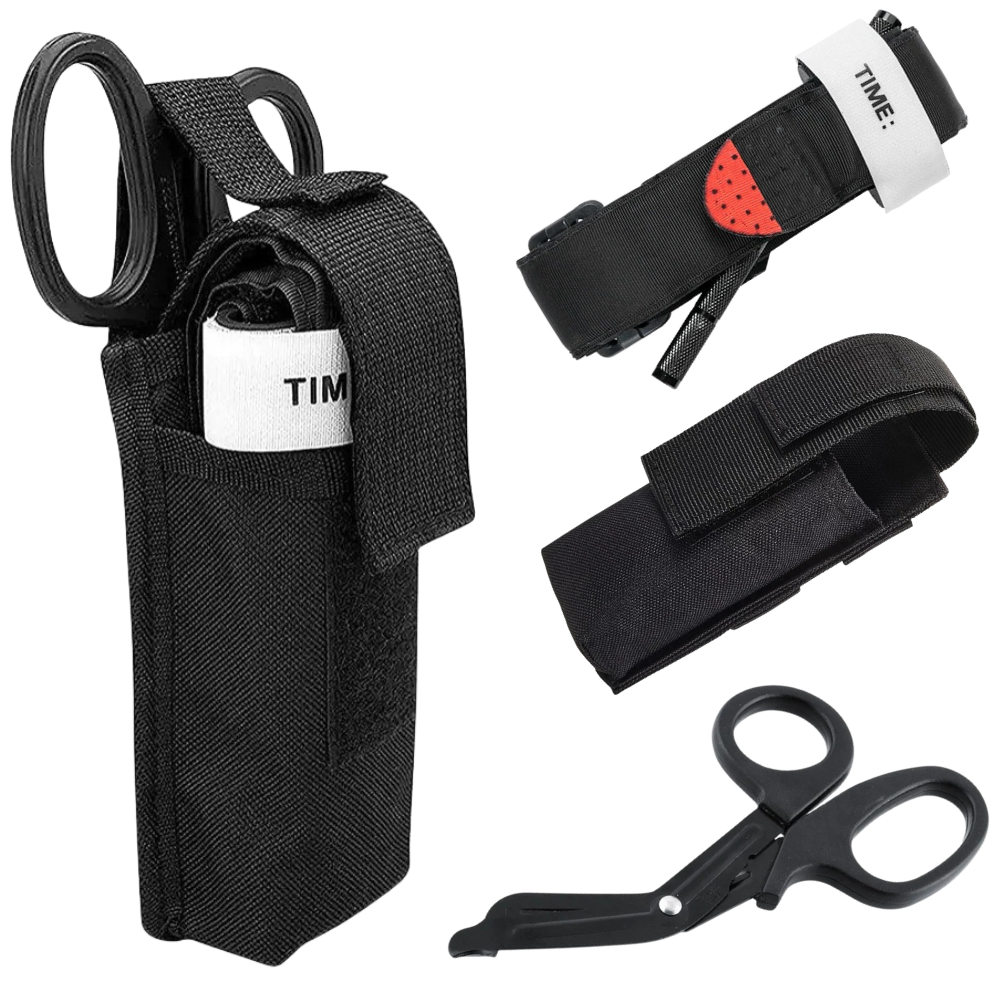 Kit Aph Tático - Torniquete + Tesoura + Porta Torniquete