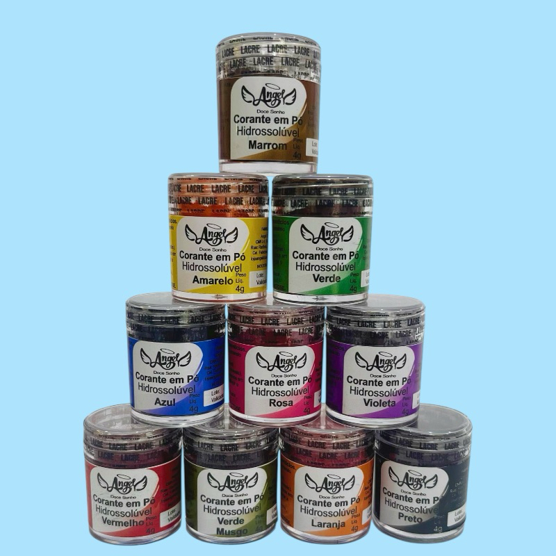 kit Corante em Pó Hidrossolúvel 4gr,corante em pó para chantilly,cores a escolha ,ideal pra confeitaria em Oferta na Shopee
