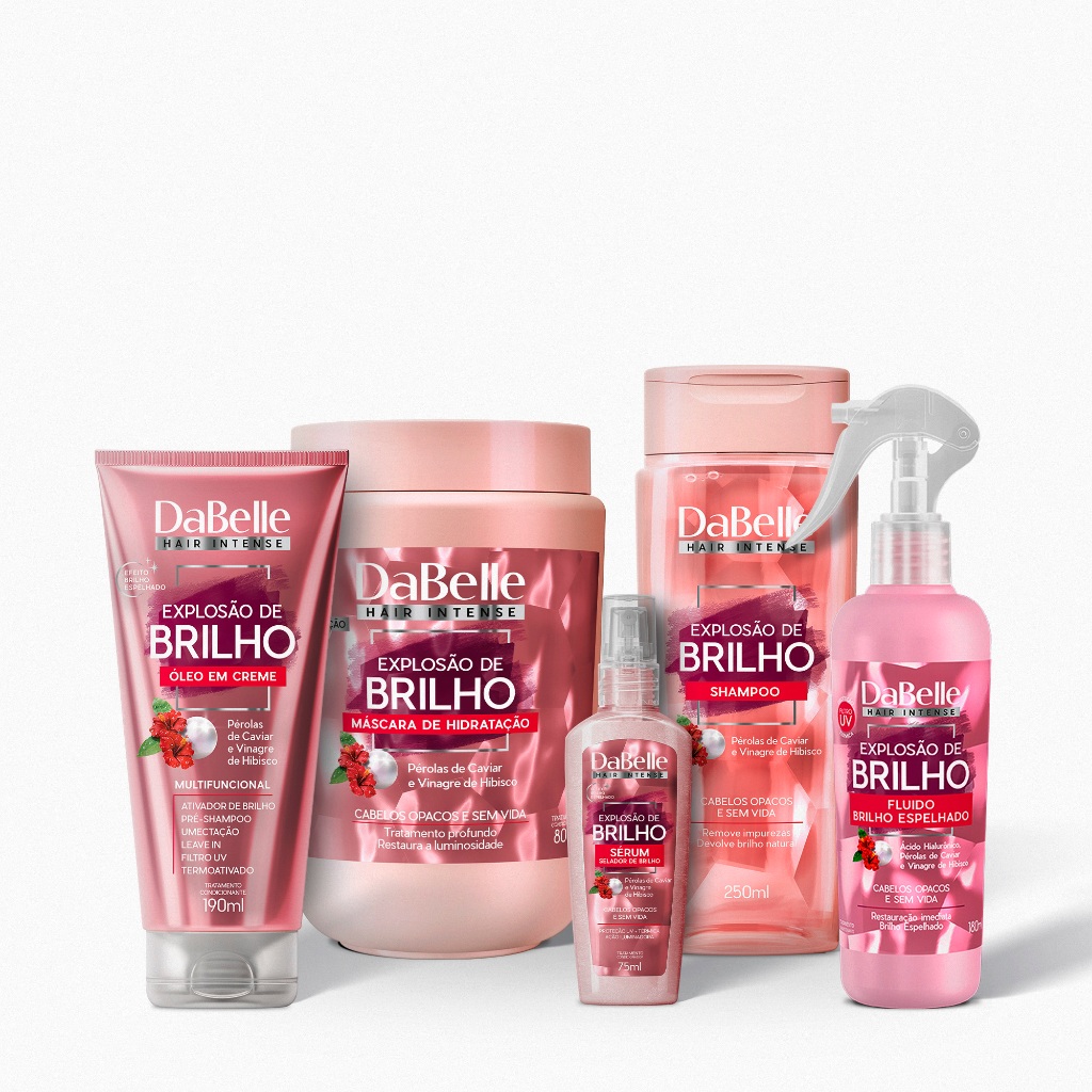 Kit Tratamento Explosão de Brilho Dabelle Hair 800g - 5 Produtos em Oferta na Shopee