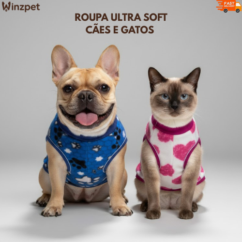 Roupa para Cachorro Roupinha de Inverno Ultra Soft Caes Pet Estampa Sortida Porte Pequeno e Médio em Oferta na Shopee