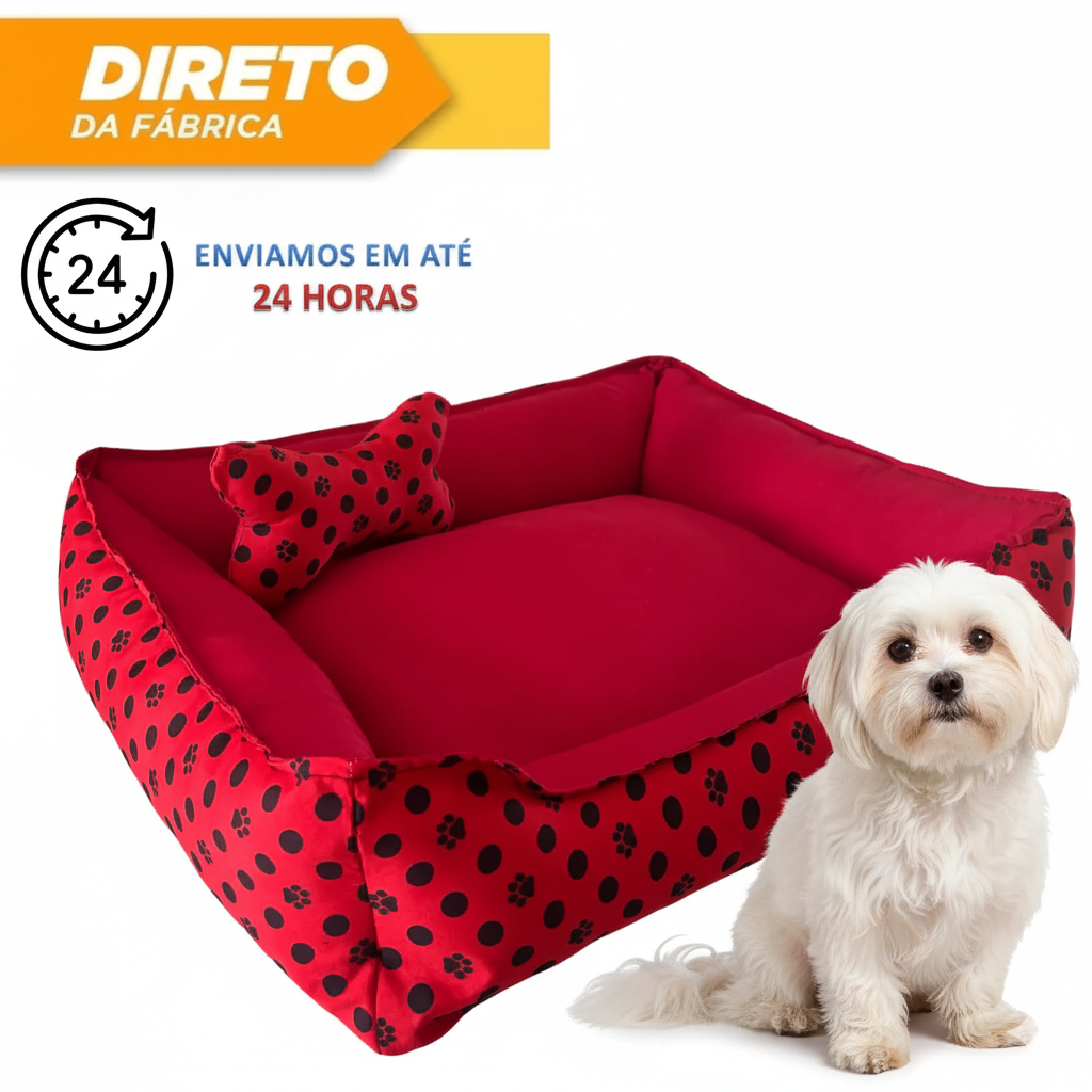 Caminha Maltes Rosa Azul Preto Cama Pet Lavável Cachorro Pequeno Porte com Zíper Gato Confortável