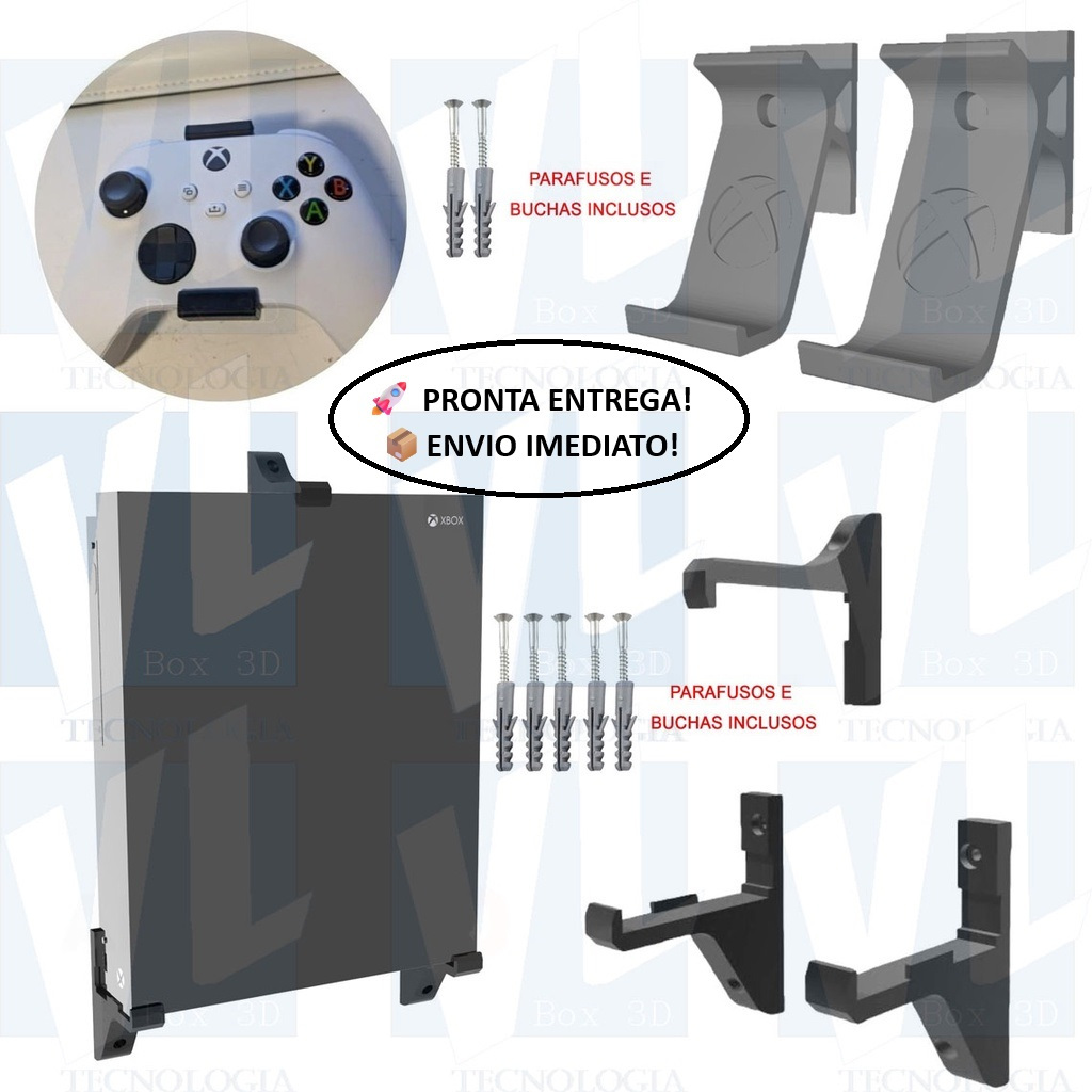 Kit Acessórios de Parede para Xbox One Fat S, X e Series S Controle Suporte C/ Parafuso =🚀 PRONTA ENTREGA!ENVIO IMEDIATO